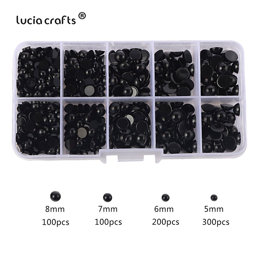 5-20mm Half Round Pearls Plastic Black Beads Flatback Resin Pearl Glue On Rhinestones Beads Nail Art Crafts Diy Decoration K1011: C5 700pcs