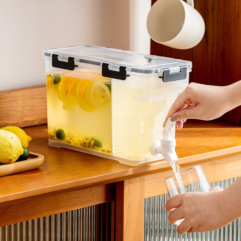 Jarra con grifo, contenedor de agua fría, botella, dispensador de grifo, hervidor de limonada con dispensador de grifo para bebidas, jarra de agua fría