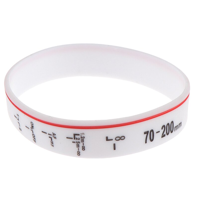 Camera Lens Wristband Photographer Band Bracelet Lens Zoom for Camera Silicone Size:202mm*15mm*2mm: White