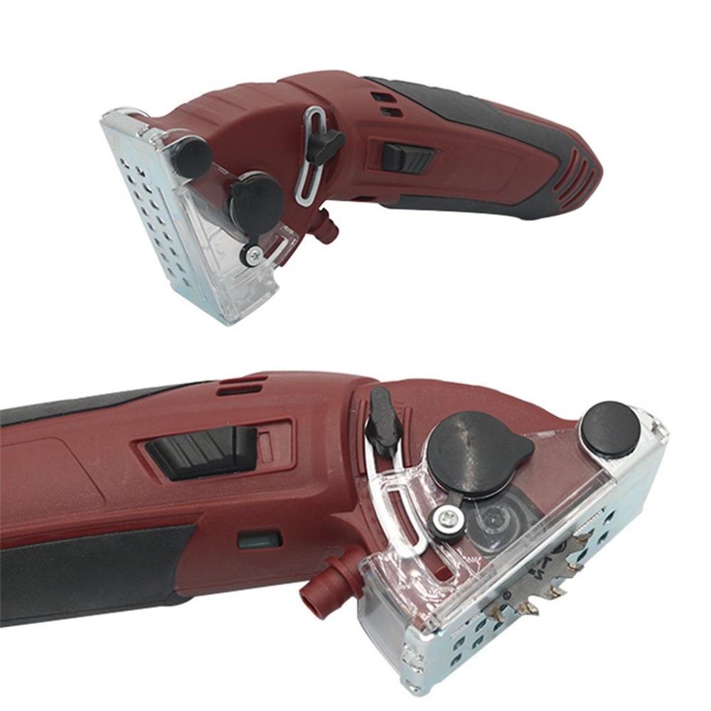 Mini sierra Circular de 400W, sierra eléctrica multifunción, 6 cuchillas, herramientas eléctricas con guía de profundidad, tubo protector de hoja de polvo en caja