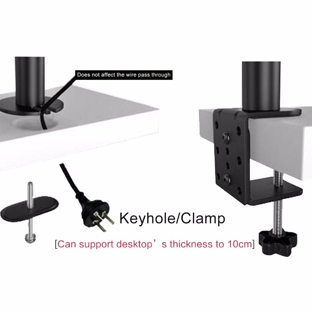 Suptek Dual LCD LED Monitor Stand Desk Mount Bracket Heavy Duty Stacked, Holds Vertical 2 Screens up MD6802