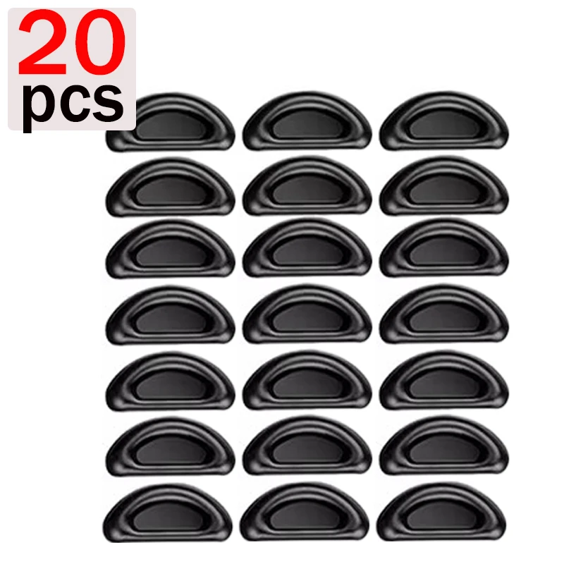 10/60pcs Glasses Nose Pads Adhesive Silicone Nose Pads Non-slip Transparent Nosepads for Glasses Eyeglasses Eyewear Accessories: black