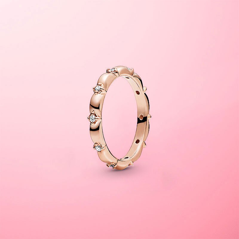 Real 925 Sterling Silver Flower Petals Band Finger Ring For Women Original Brand Jewelry For Wife Girlfriend