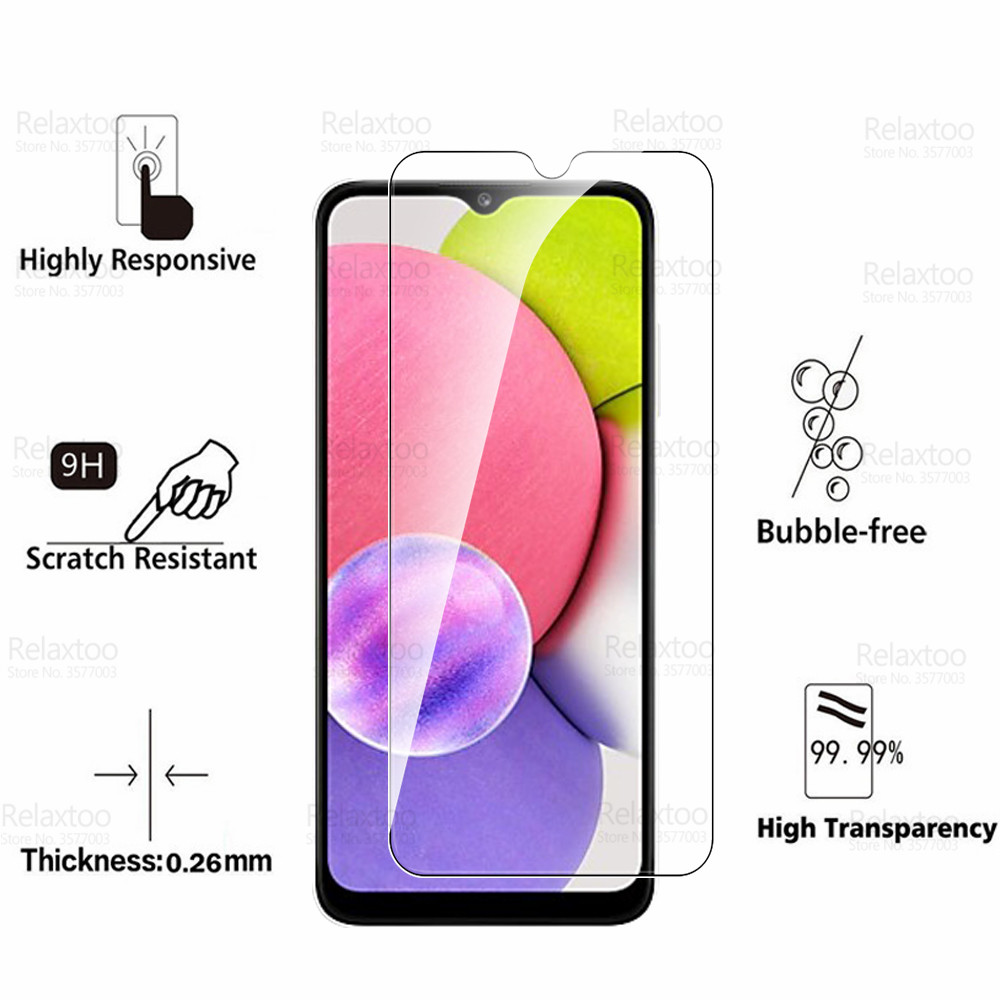 4pcs Full Cover Tempered Glass For Samsung Galaxy A03s A02s A 02s 03s A03 A02 S 6.5&quot; Screen Protector Phone Protective Film