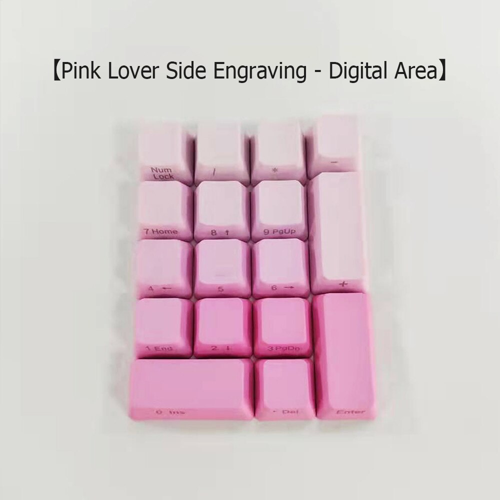 Eagiacme-teclas de teñido PBT Dip para teclado mecánico MX Switch, para juegos, OEM, Color degradado de altura, 104 Uds.: Digital area-Pink