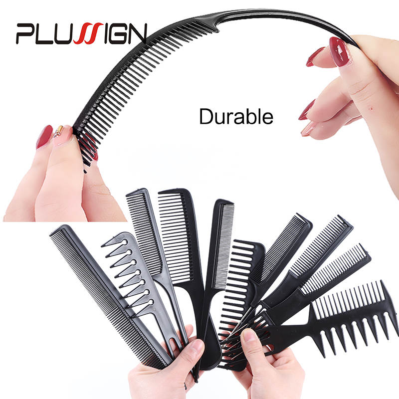 Draagbare Haar Borstel Plastic Haarborstels Voor Kappers Plussign Professionele Kam Set 10 Stuks Haar Kam Voor Haar Styling