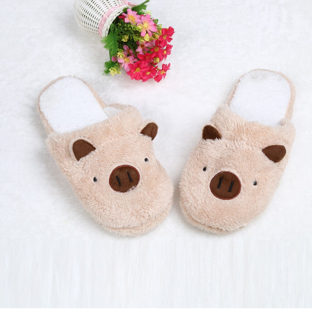 shoes woman Lovely Pig home shoes Floor Soft Stripe Slippers Female Shoes dames pantoffels winter chaussures femme 36-40#L40