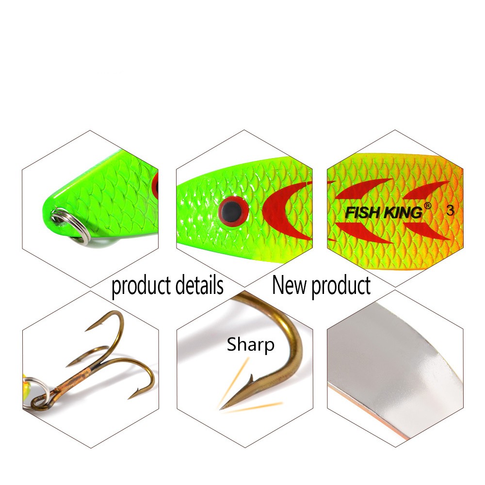 FISHKING-Señuelos de Pesca, cuchara Wobble de Metal, anzuelo de trucha, cuchara giratoria de 18g 27g señuelos spinning de pesca mar jigs de pesca de mar señuelos spinning mar cebos duros cucharillas de pescas Pinzas me