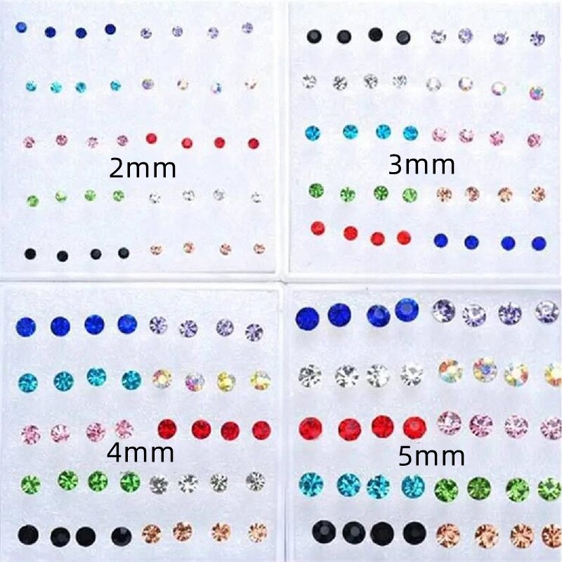 20 Paare 2 3 4 5 6mm Weiß Kristall Zucht Ohrringe einstellen Strass Ohrringe Bausatz Hochzeit Party Denkmal Schild jewlry Für Frauen