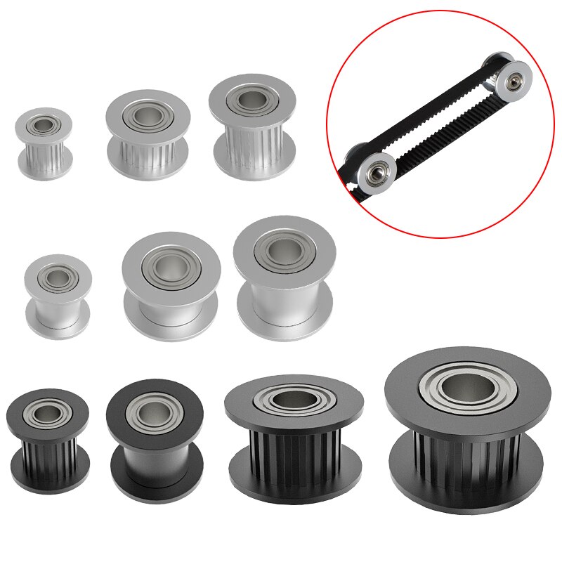 MEGA 20PCS GT2 Idler Pulley 20 Teeth 16 Teeth Bore 3mm 5mm with bearings 3D Printer Parts for 2GT Timing Belt Width 6mm 10mm