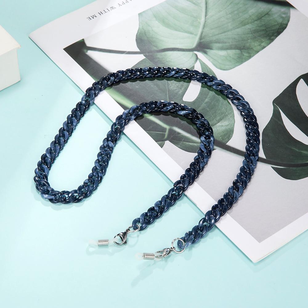 Skyrim – chaîne acrylique pour lunettes de soleil, porte-cordon, sangle de cou, pour femmes et hommes: Blue Grey -silver