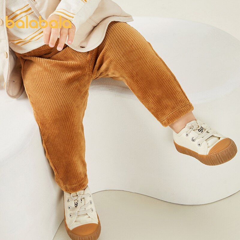 Balabala bébé pantalons vêtements chauds bébé pantalons garçons pantalons de survêtement rétro velours côtelé pantalons décontractés