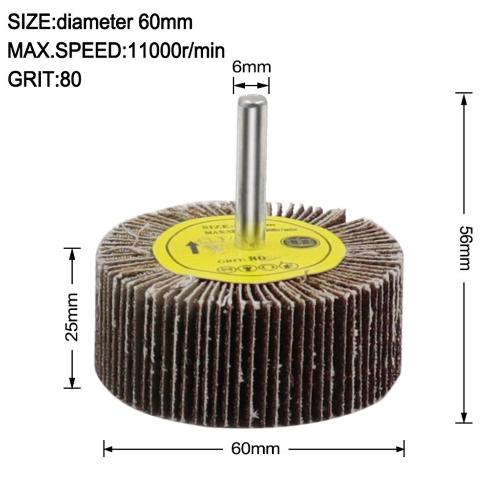 16-80mm 80 Grit Sanding Flap Wheel Disc Abrasive Grinding Wheel Dremel Accessories Sandpaper Polishing Tools 6mm Shank For Drill