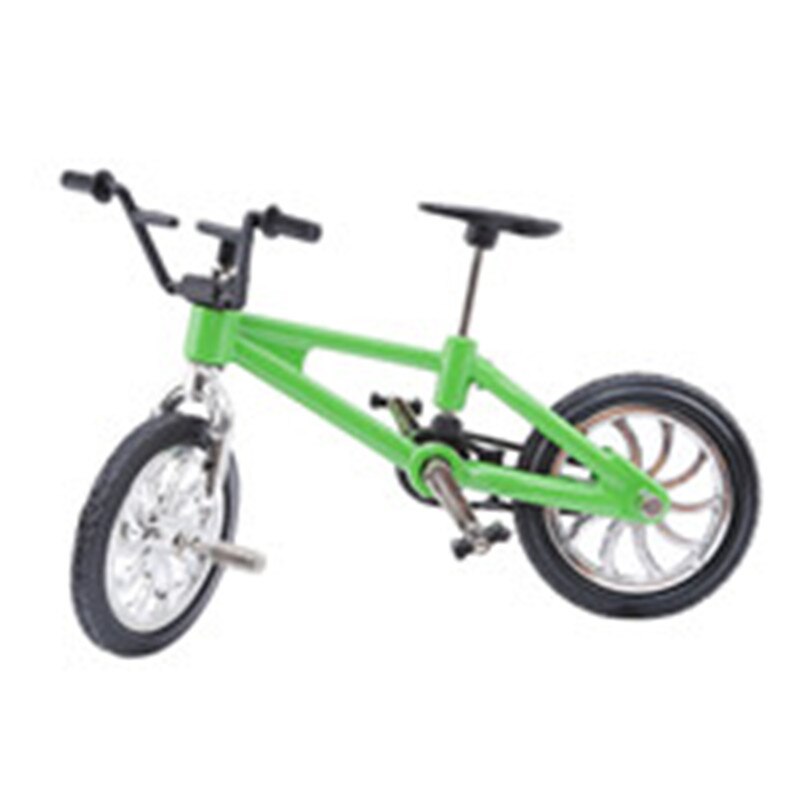 Mini Size Fingerboard Bicycle Toys With Brake Rope Blue Simulation Alloy Finger BMX Bike Best Christmas: green