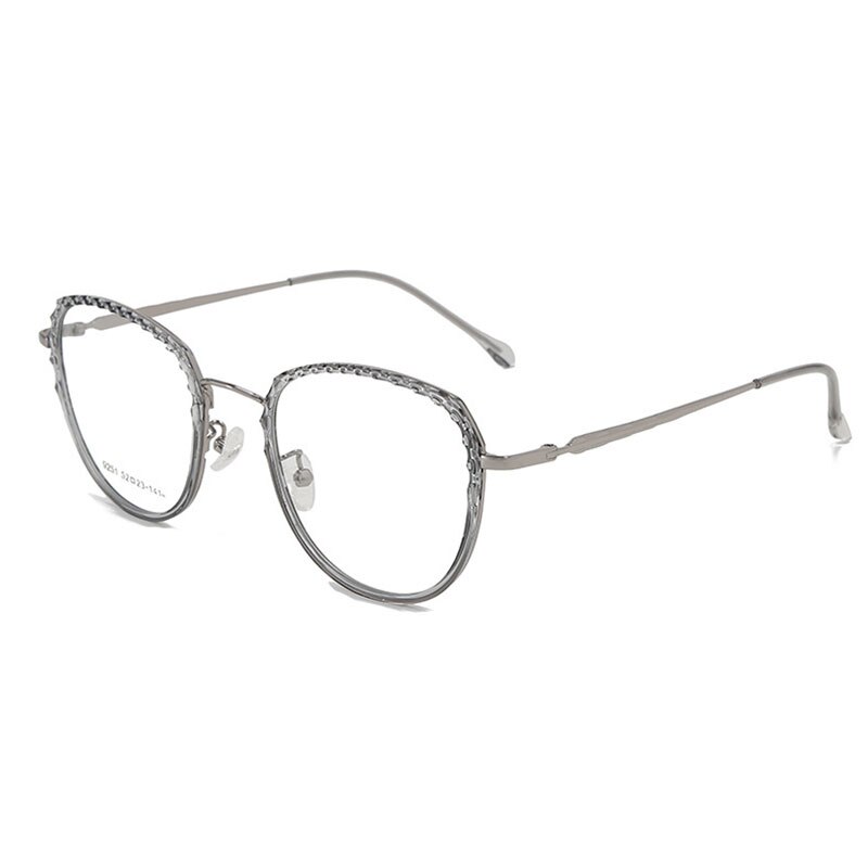Plastic Frame Glasses Unisex Full Rim Eye Glasses Optical Eyewear Shortsighted Spectacles Spring Hinges: Gray Silver