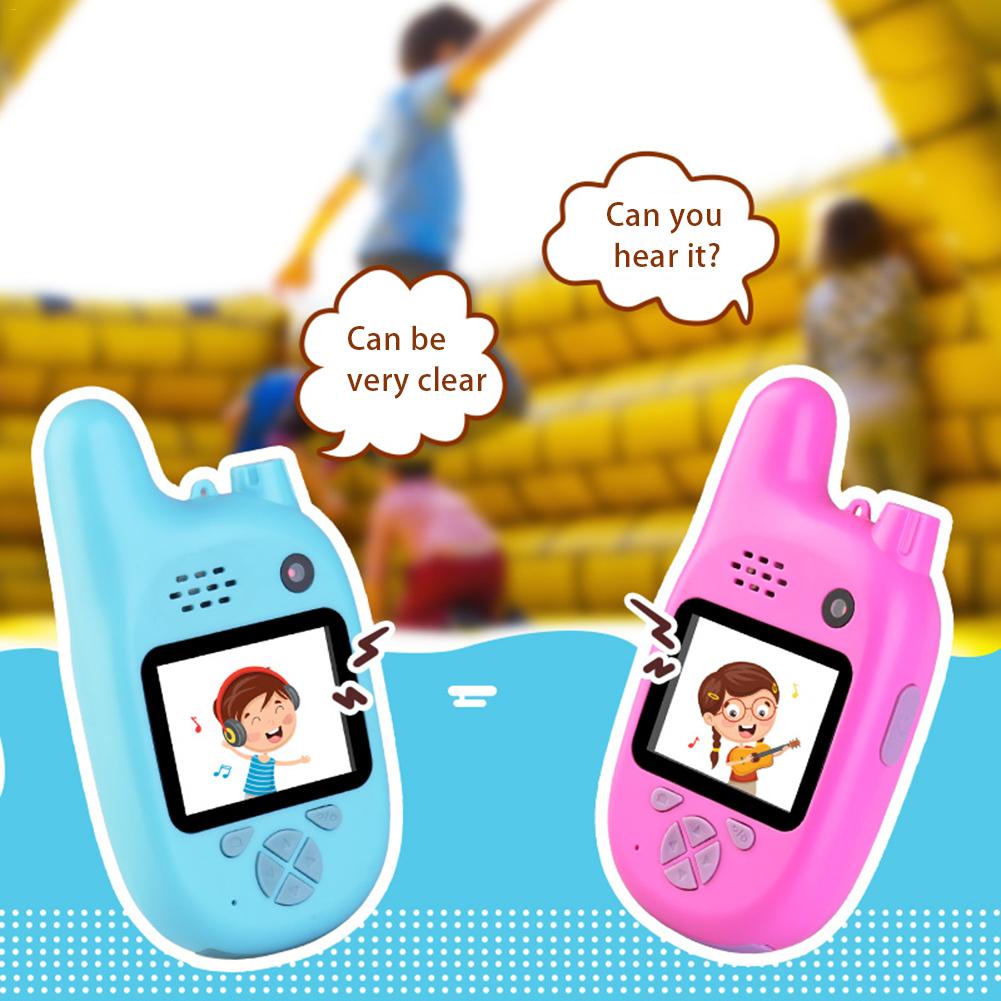 Walkie-talkie de con cámara de dibujos animados para niños, intercomunicador de aspecto bonito, juguetes para niños,