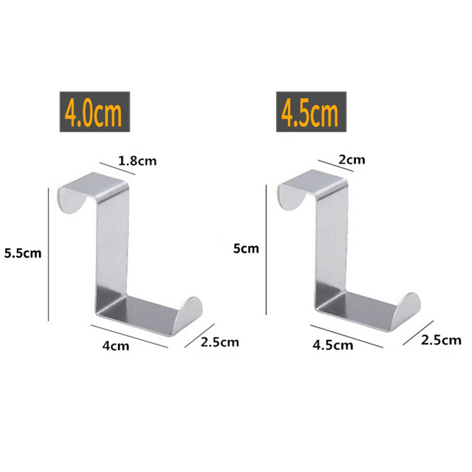 5 uds gancho de puerta de acero inoxidable para toallas y bolsos ropa de gabinete de cocina soporte organizador para el hogar