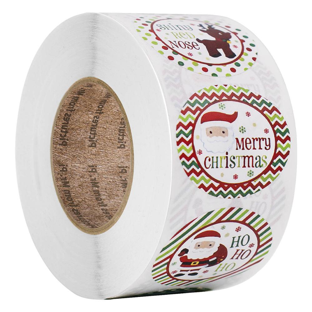 1 zoll große aufkleber mit weihnachtsmotiven, weihnachtsbaum, elch, süßigkeitentüzehn-verschlussaufkleber, weihnachtskarton-etikett, jahreszahl, weihnachtsschmuck: Qy684-500 stck.