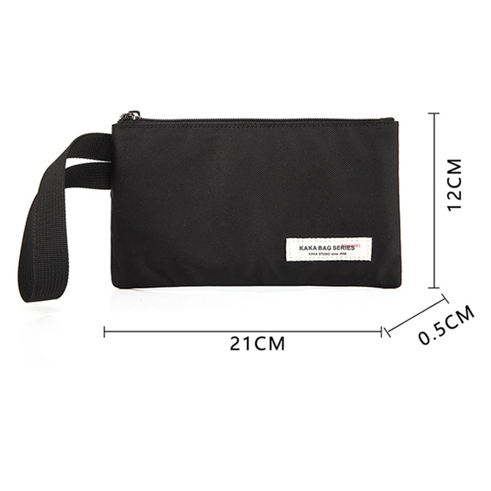 Man Pouch Clutch Casual Simple Envelope Bag Zipper Phone Holder Small Canvas