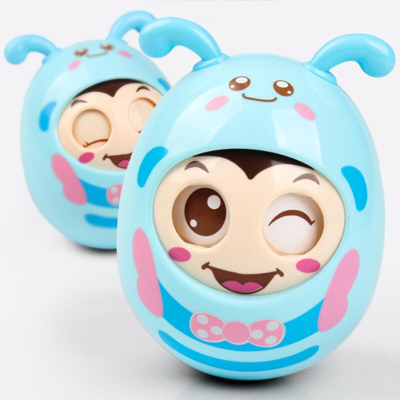 Baby spielzeug tumbler nickte puppe 3-6-9-12 monate weibliche baby frühen bildung pädagogisches spielzeug kinder 0-1 jahre alt: Blau