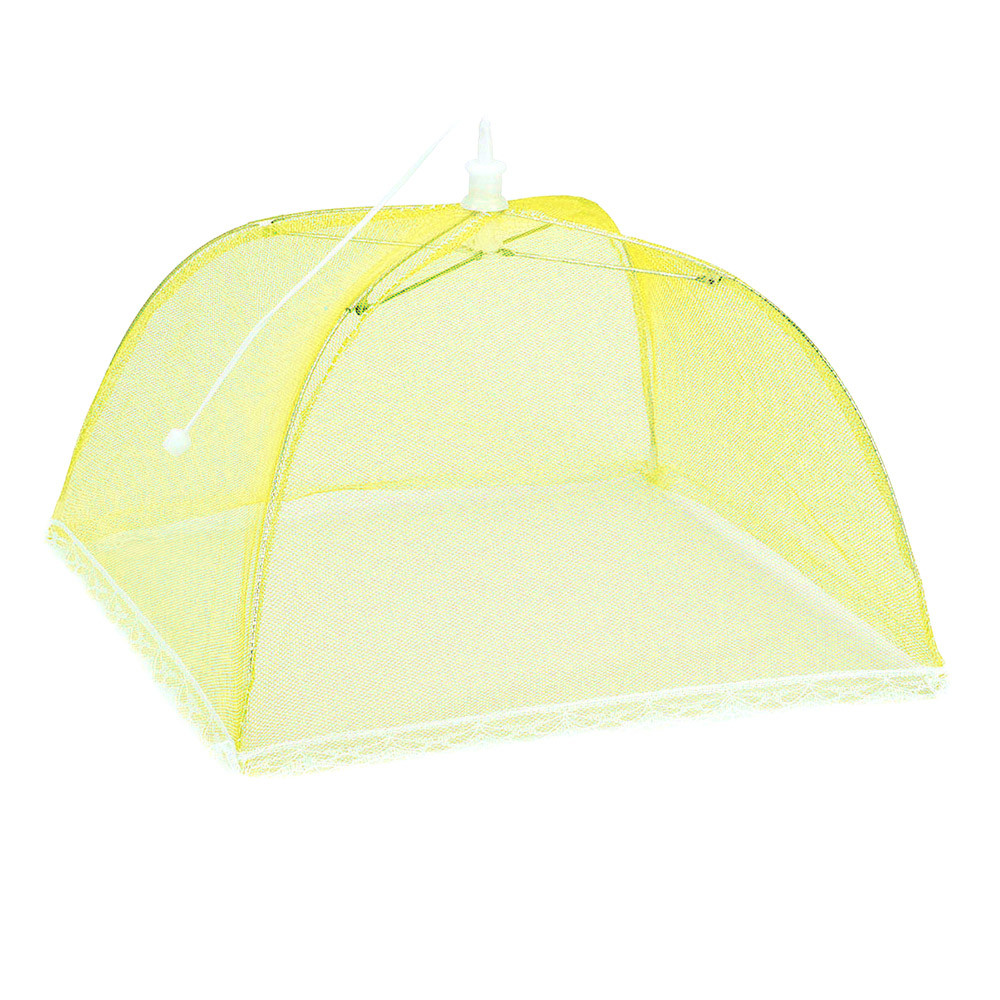1 PC Pop Up Mesh Screen Voedsel Covers Grote Pop-Up Mesh Screen Beschermen Voedsel Cover Tent Dome Net paraplu Picknick Voedsel Protector: YELLOW