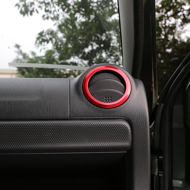 Aluminiumslegering ventilasjonsventil deksel listverk klimaanlegg dekorativ ringe ramme klistremerke til suzuki jimny: Rød