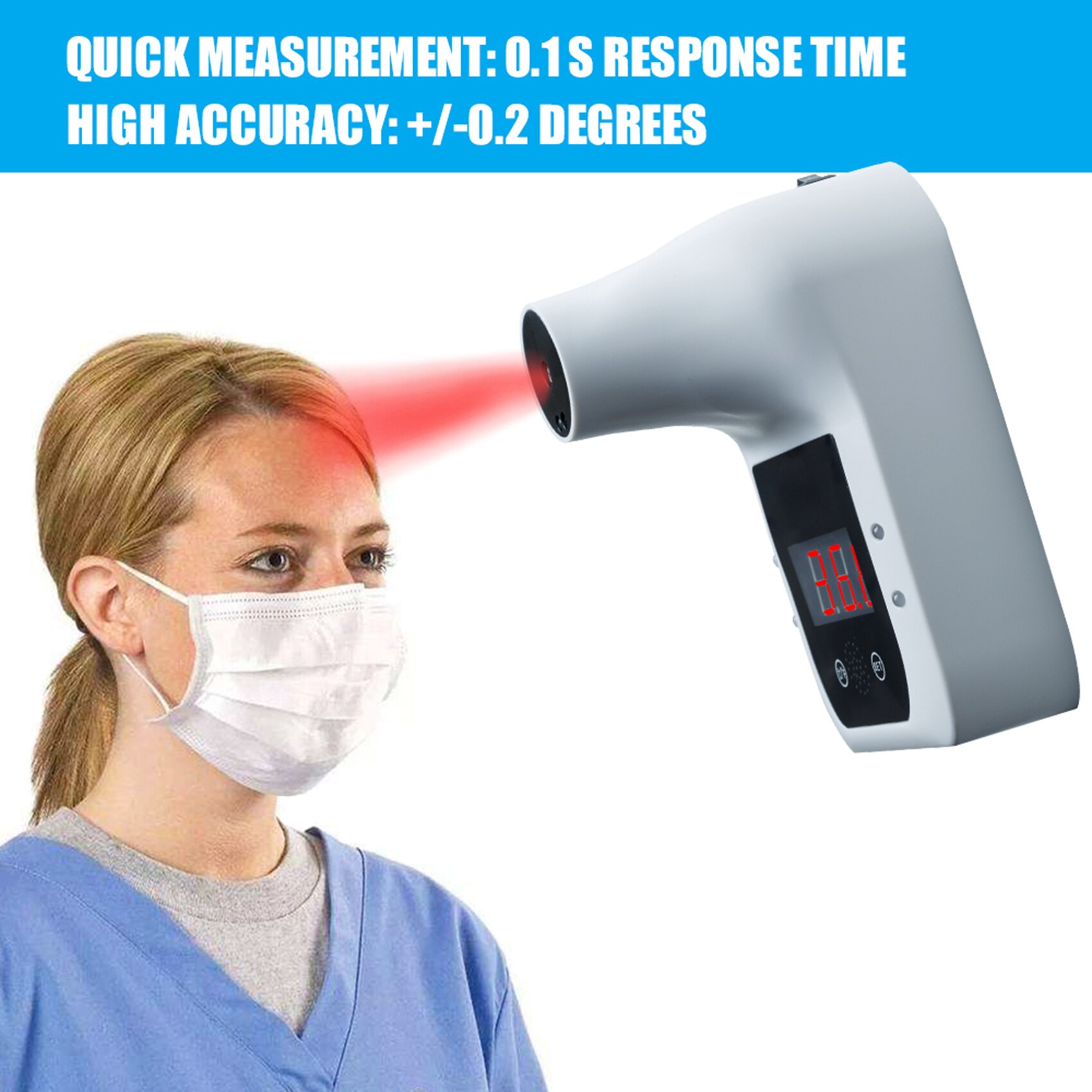 Wall Mounted Thermometer Non-contact Infrared Thermometers Outdoor Wall Temperature Sensor Digital Thermometer With Fever Alarm