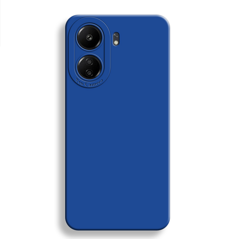 Pour Redmi 13C étui pour Xiaomi Redmi 13 C 13C couverture 6.74 pouces Protection complète d'objectif d'appareil photo pare-chocs antichoc en Silicone liquide: Bleu