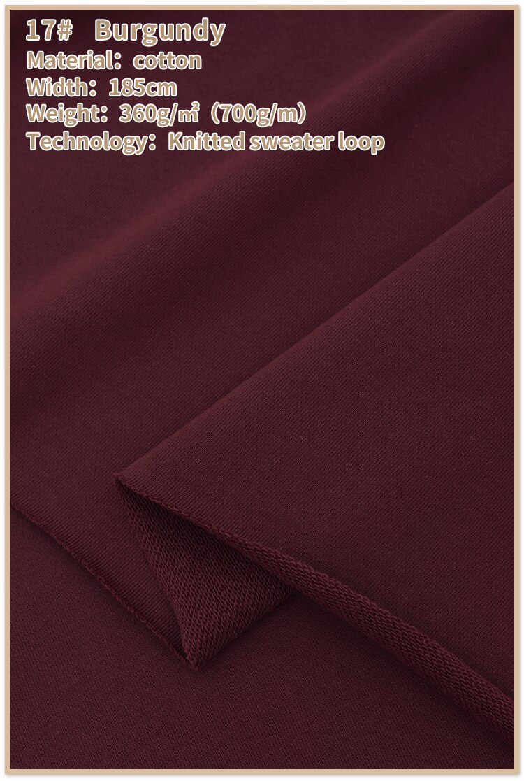 Fransk frotté bomuldsstof slidbestandigt bomuldsstof kraftig sweatshirtstof til hættetrøje 185 x 50cm: 17