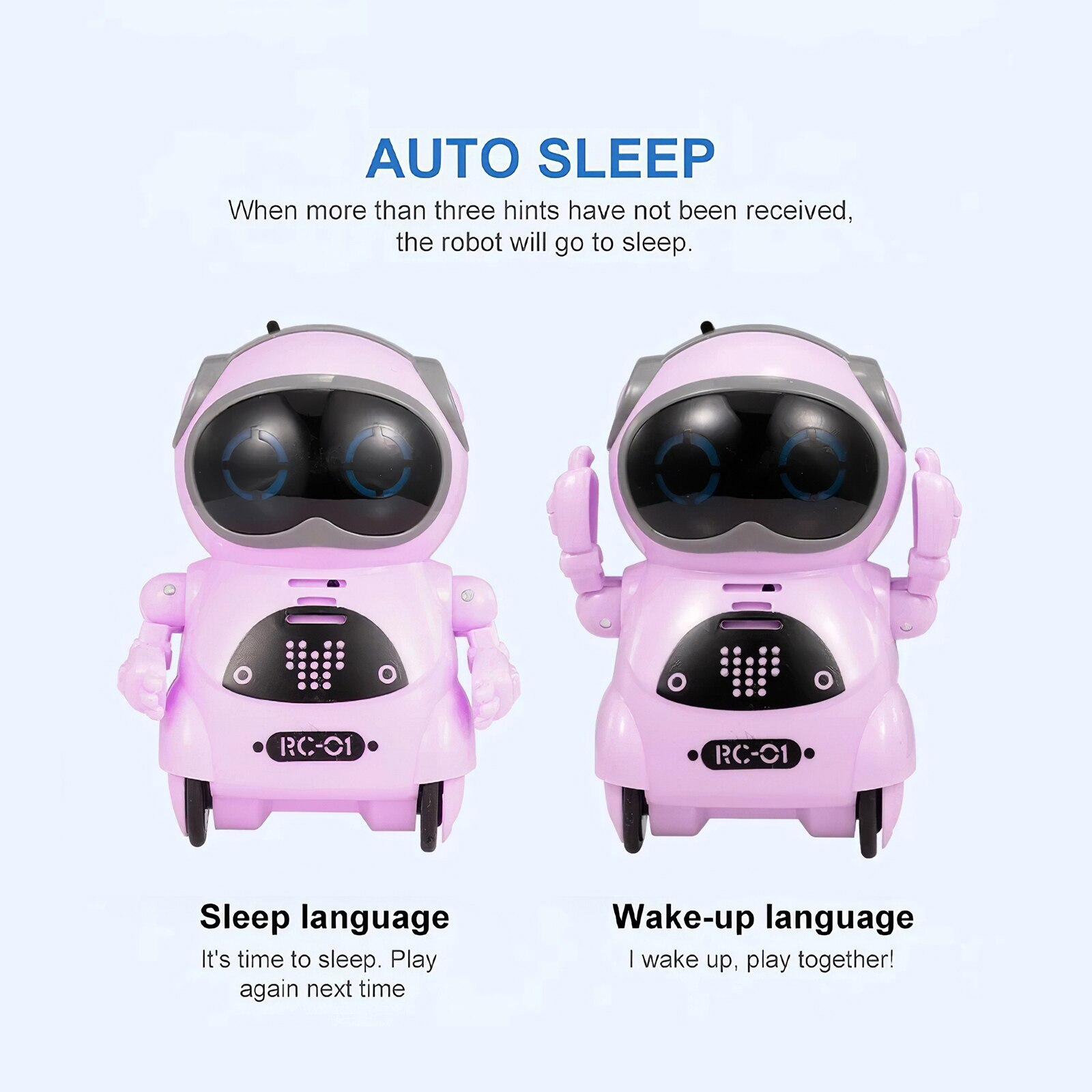 1Pcs Intelligente Mini Pocket Robot Lopen Muziek Dans Licht Spraakherkenning Gesprek Herhalen Smart Kids Speelgoed Interactieve