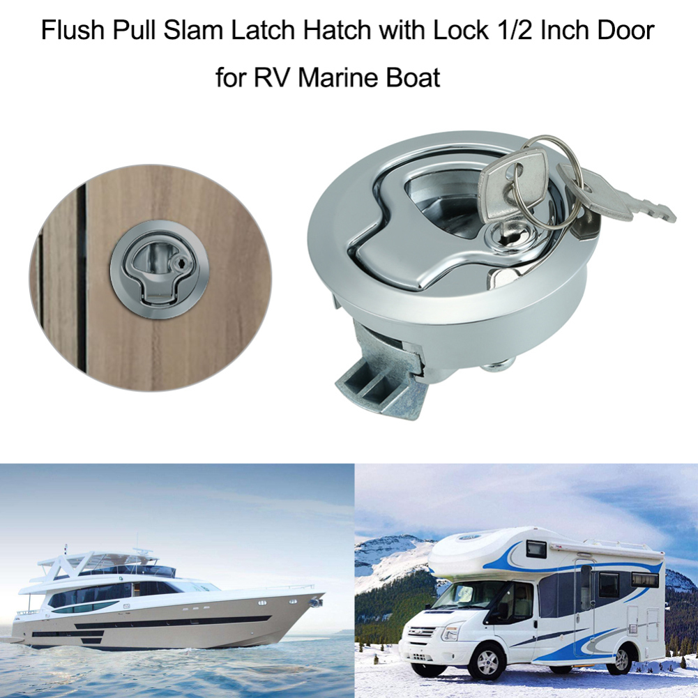 1/2" Door Lock 2" Flush Pull Slam Latch for camper RV Marine Boat Car Styling Car Accessories