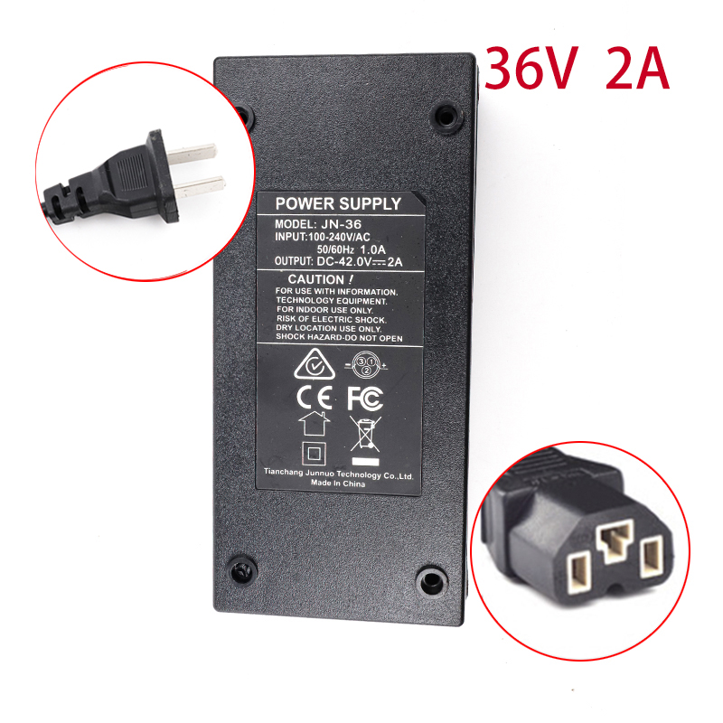 Chargeur universel de batterie au Lithium pour vélo électrique, 24v 2a 36v2a 48v2a 60v2a, accessoires pour Scooter électrique: Bleu