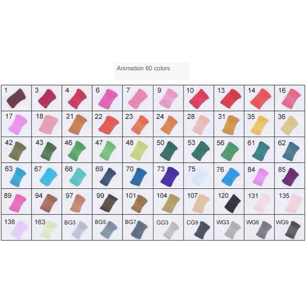 Alcohol Marker Brush Markers Dual Tips Permanent Art Kids Markers: 60 Animation