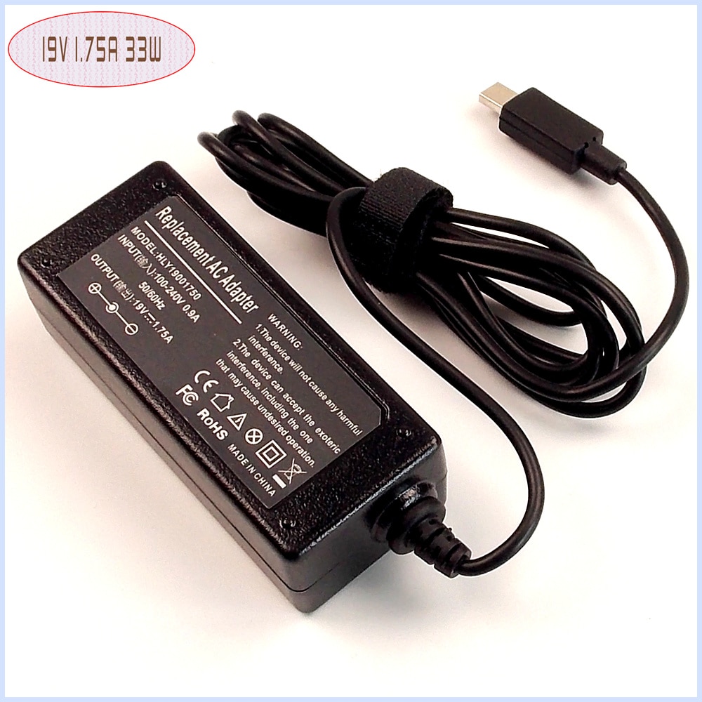 Laptop netbook ac adapter voeding lader 19 v 1.75a voor asus vivobook e200 e200h e200ha-us01-gd e200ha-us01-bl