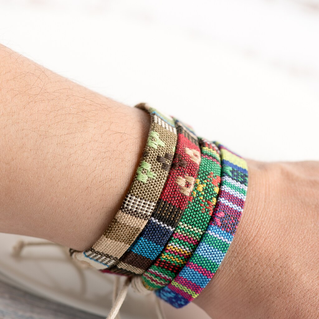 Vintage Charms Verstelbare Handgemaakte Macrame Touw Armband Draad Armbanden Lot # KY212