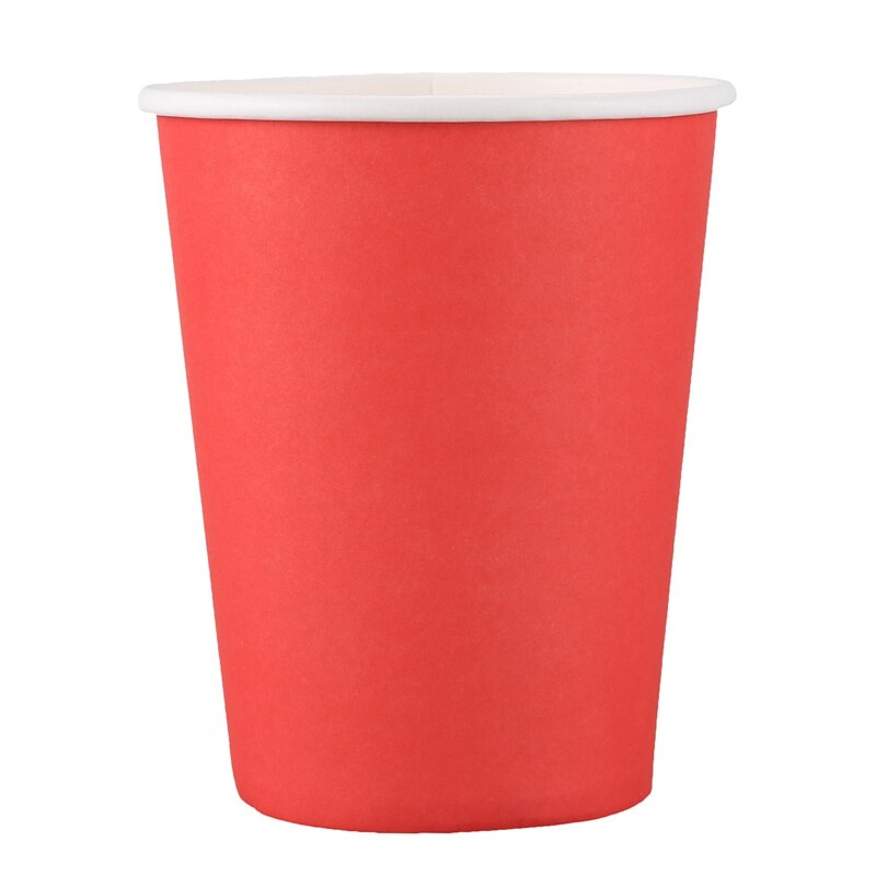 40Pcs Paper Cups (9Oz) - Plain Effen Kleuren Verjaardagsfeestje Servies Catering - 20Pcs Green & 20Pcs Rood