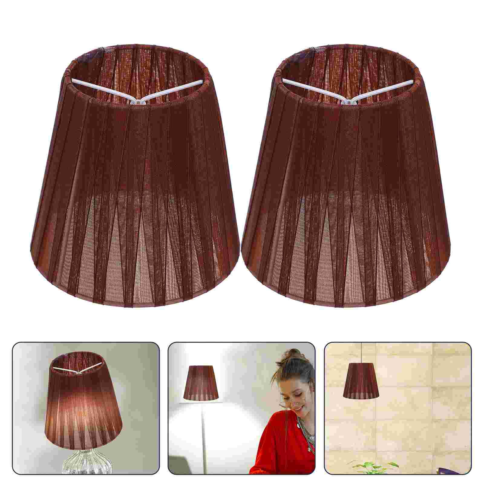 2 Stuks Translucent Gaas Lampenkap Clip-Lamp Licht Cover Creatieve Licht Schaduw: Coffee