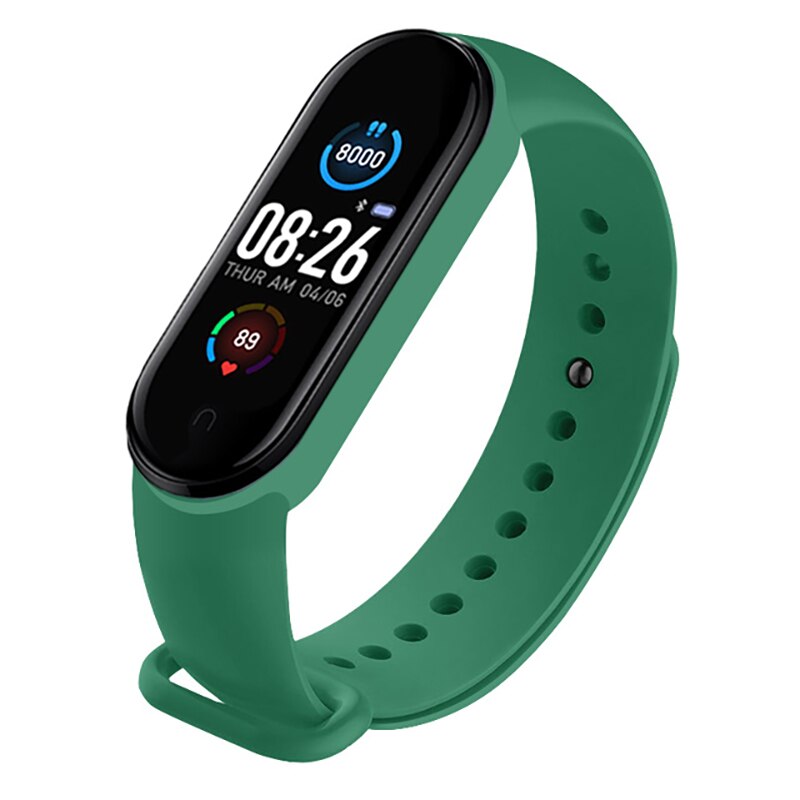 M5 Smart Band Fitness Trcker Sport Bracelet Pedometer Heart Rate Blood Pressure Bluetooth Health Wirstband Weather Smartwatch: Dark Green