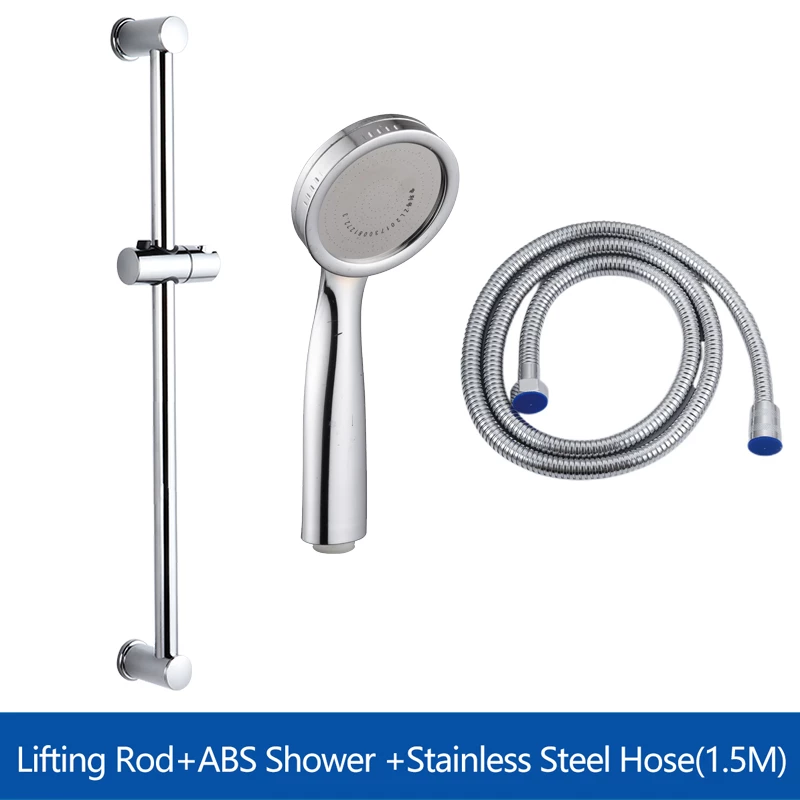 Shower Slide Bar Combo Hand Held Shower Head Holder Wall Mount ABS Chrome Plated Shower Sliding Bar Set: Whole Set 2