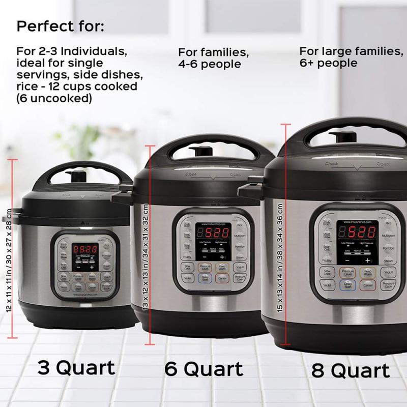 6/8QT Stofkap Instant Pot Elektrische Snelkookpan Grote Capaciteit Accessoires Waterdichte Rood Zwart Praktische Dirt-slip