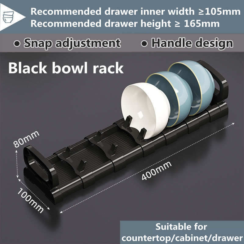 Kitchen Dish Drainer Drawer Bowl Drying Rack Organizer Cabinet Drawer Plate Holder Adjustable Dish Drying Rack over The Sink: Light Grey