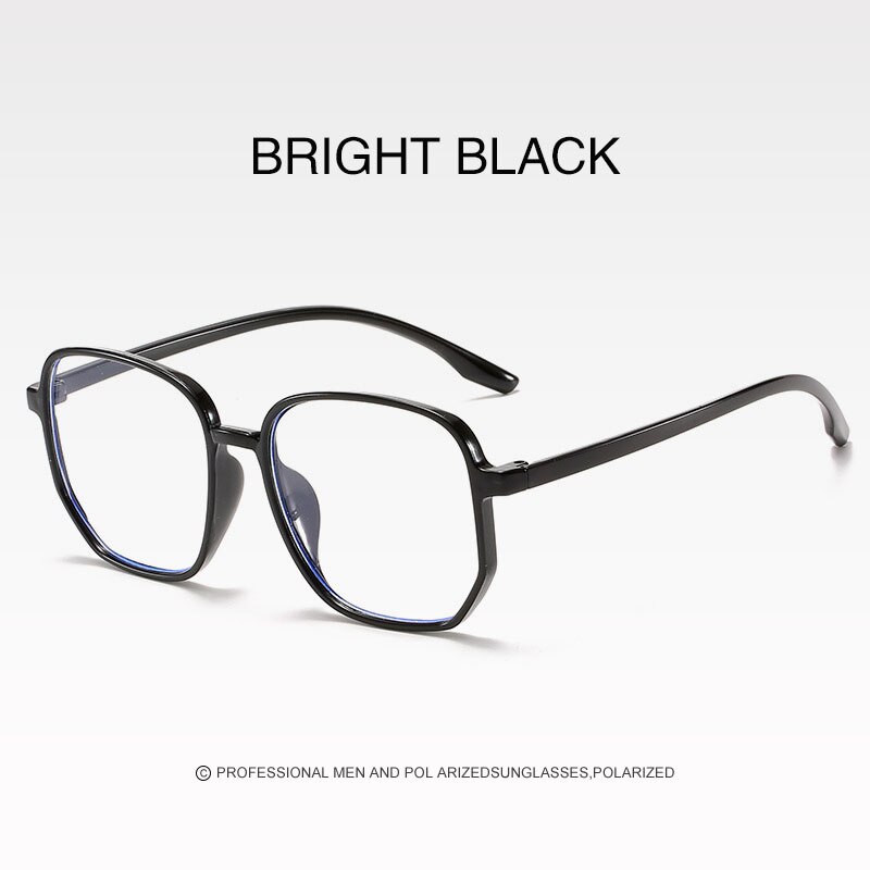 Black Frame Female Men's Optical Glasses Oversized Square Anti-blue Light Computer Glasses Frame Unisex: Color 03