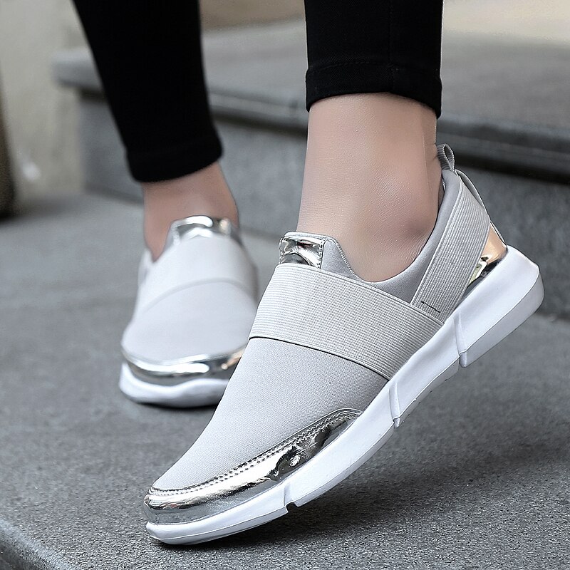 Breathable Women Summer Shoes Slip On Lady Casual Sneakers Ultralight Flats Loafers Shoes Zapatos Mujer Plus Size 35-42