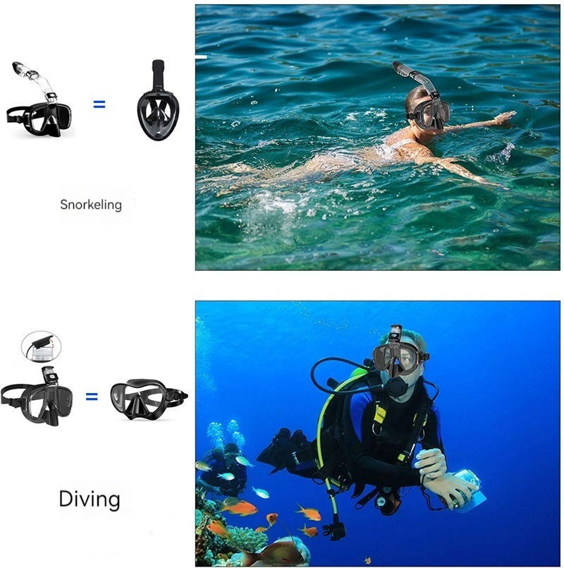 Duikmaskers Opvouwbare anti-condens snorkelmaskerset met volledig droog topsysteem voor gratis zwemmen Professionele snorkeluitrusting Volwassenen Kinderen