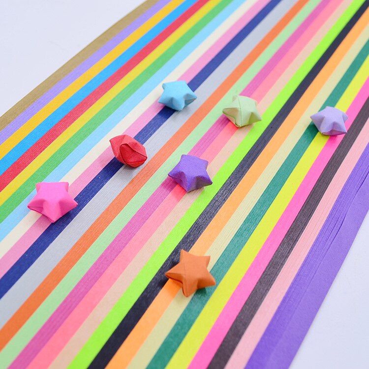 Tiras para hacer papeles para manualidades con estrellas, 1030 Uds., estrellas de la suerte, origami para niños, papel original artesanal DIY, 27 colores