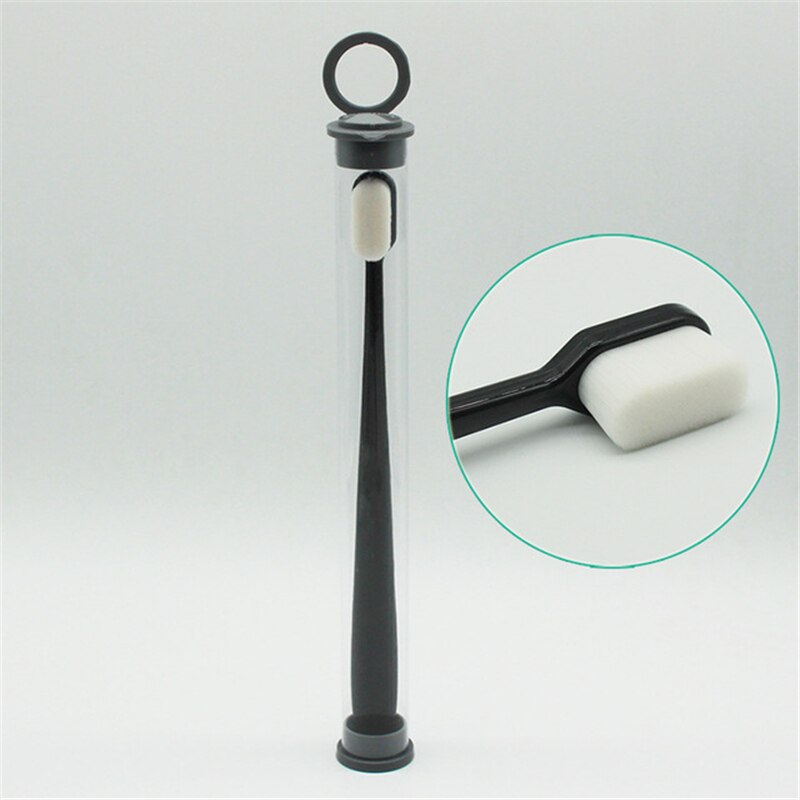 Ultra Fine Soft Toothbrush Portable Eco-friendly Teethbrush Dental Oral Care Teeth Cleaning Protect Tooth Brush with Box Travel: Black Straight