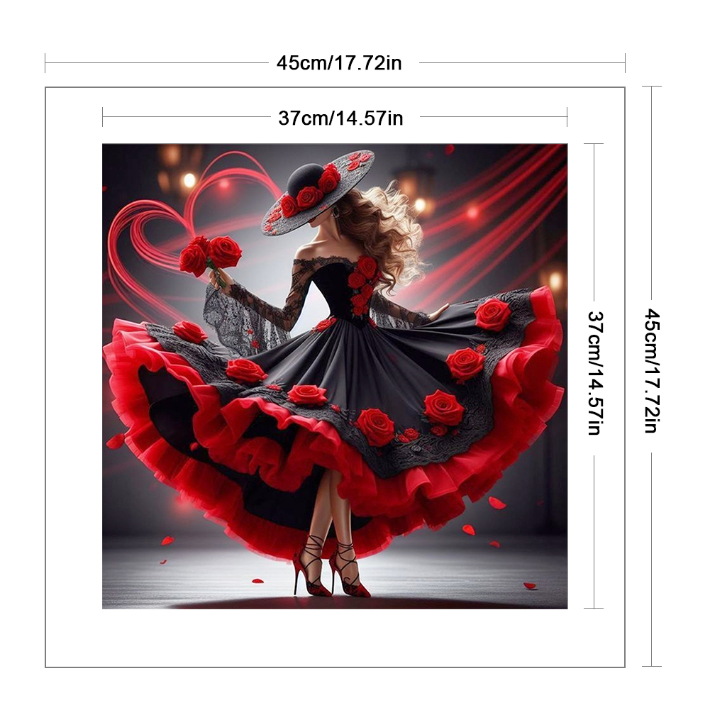 Täysi kirjonta ekopuuvillalanka 11ct painettu tyttöjen ristipistopakkaus taidetta