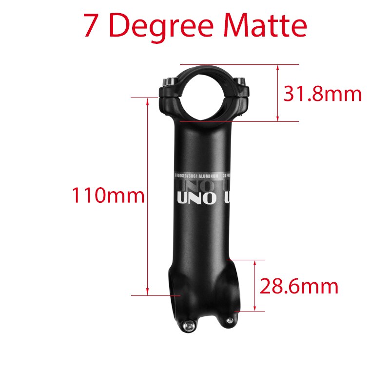Bike Stem UNO 7degree Stem 31.8mm mtb Stem Ultralight Aluminum Stem 60/70/80/90/100/110/120/130mm Bike Accessories Bike Parts: 31.8x110mm 7 stem