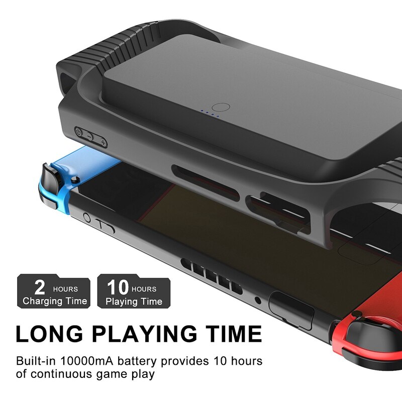 10000MAh Power Charger Case Portable Charger Stand Shell Case for Nintendo Switch Console Fast Charging