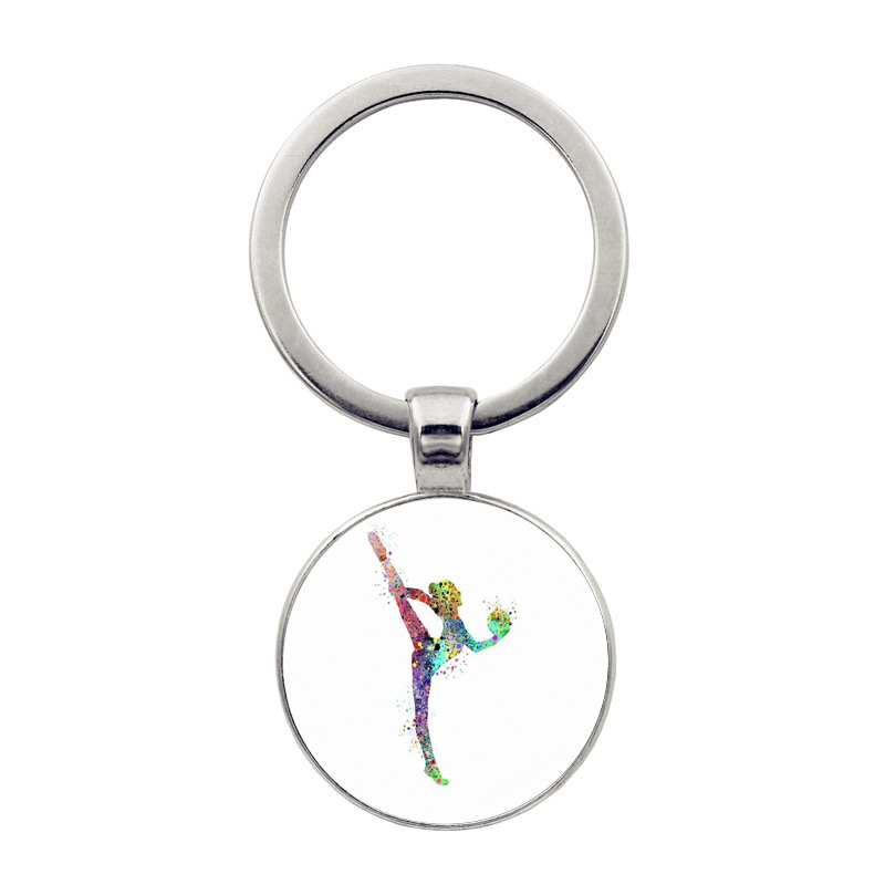 Regalo di gioielli con ciondolo portachiavi per ginnastica ritmica: Oro